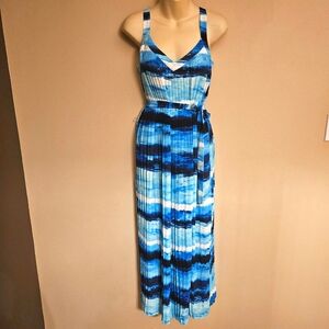 The Limited Blue Pleated Maxi Dress